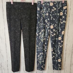 Lisette L Montreal Pull-On Dress Pants Bundle | Paisley & Floral Stretch Size 6